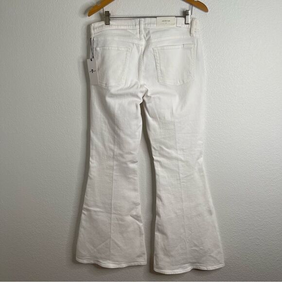 7 For All Mankind Flares Low Rise White Denim Jeans Size 31 - Picture 5 of 6